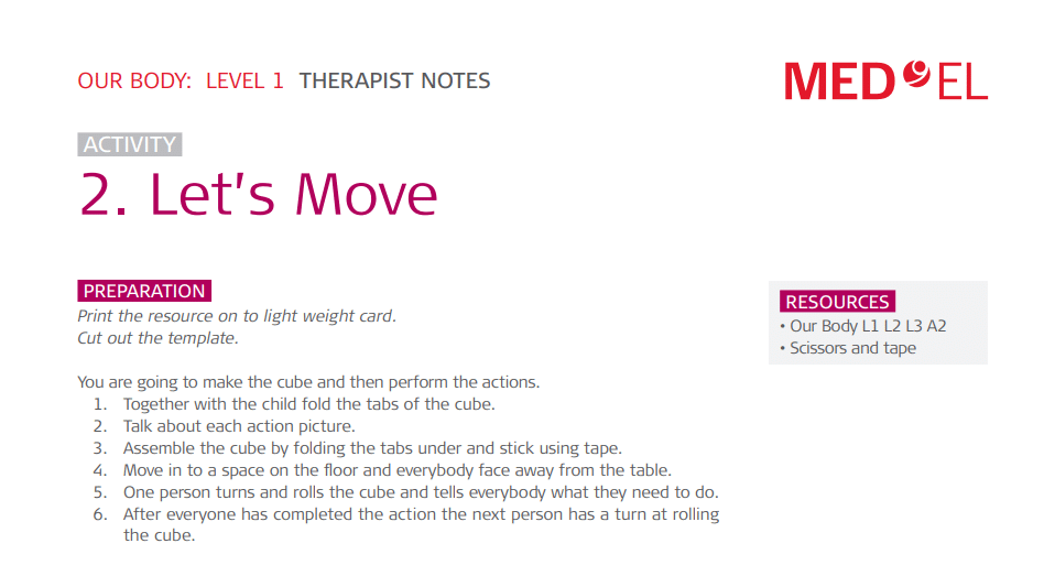 Let's Move - Therapists Notes